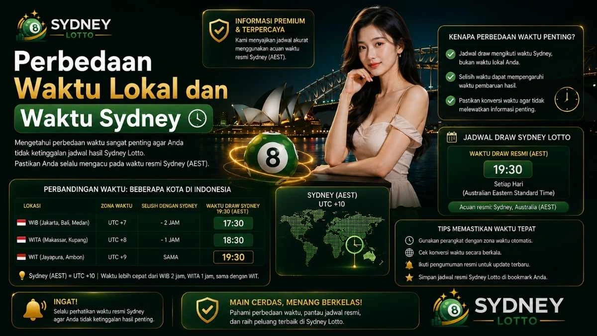 Perbedaan Waktu Lokal dan Waktu Sydney